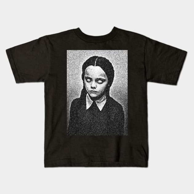 Wednesday Addams Kids T-Shirt by shirleyshirl